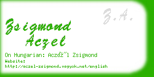 zsigmond aczel business card